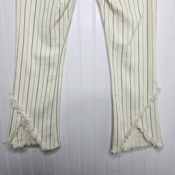 Citizens of Humanity Striped Drew Fray High Rise Crop Flare Jeans Size 25 Boho - Picture 8 of 15